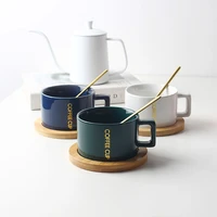 luxury nordic ceramic coffee cups condensed coffee mugs cafe tea breakfast milk cups saucer suit with dish spoon set ins