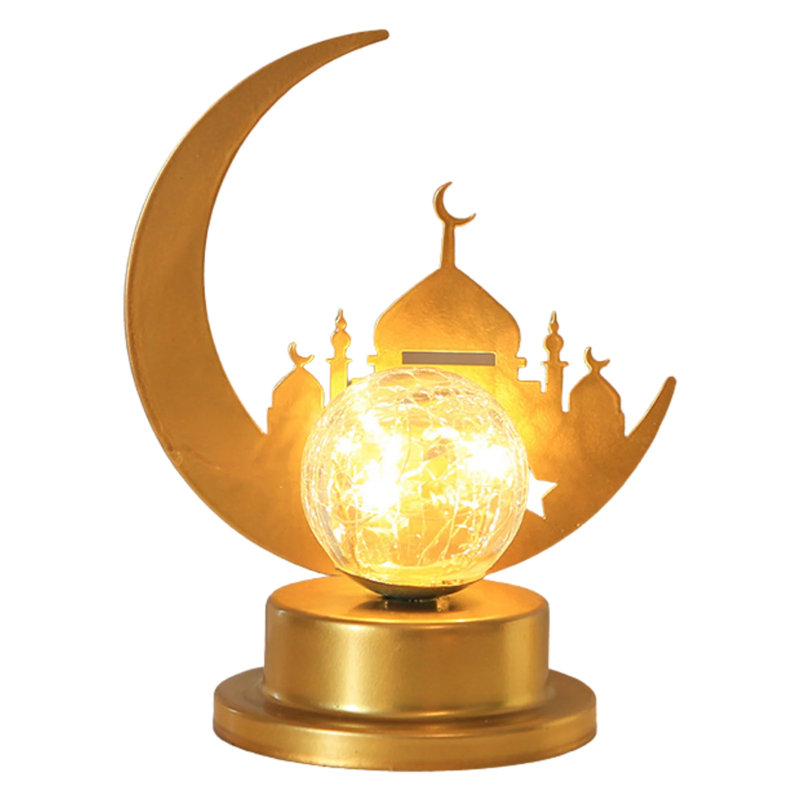 

Moon Lights Eid Decor Lamp Decorations 3D Metal Glass LED Night Lights Decor Indoor Desktop Lesser Bairam Decoration Used In