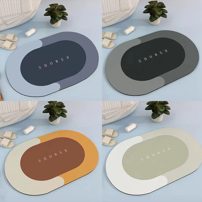 

Modern Non-slip Simple Floor Carpets Home Oil-proof Kitchen Mat Rug Bath Mat Super Absorbent Quick Drying Bathroom Rug