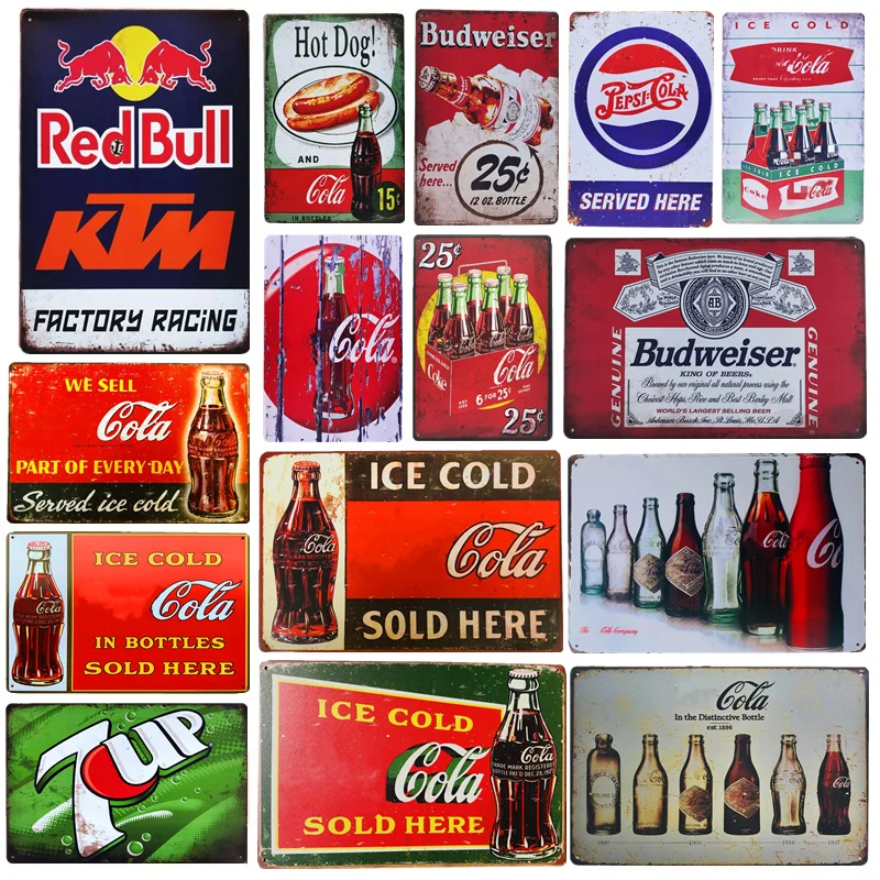 

Vintage Metal Tin Signs Plaque, Drinks Retro Art Posters, Kitchen Bar, Pub Club, Man Cave, Home Wall Decor