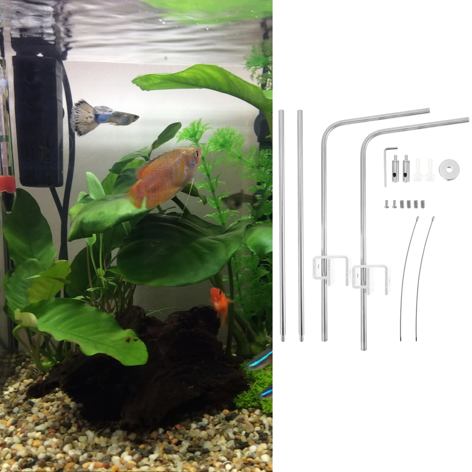 

Light Rack Fish Tank Aquarium Hanging Adjustable Lampaluminum Bracket Kit Holder Riser Stand