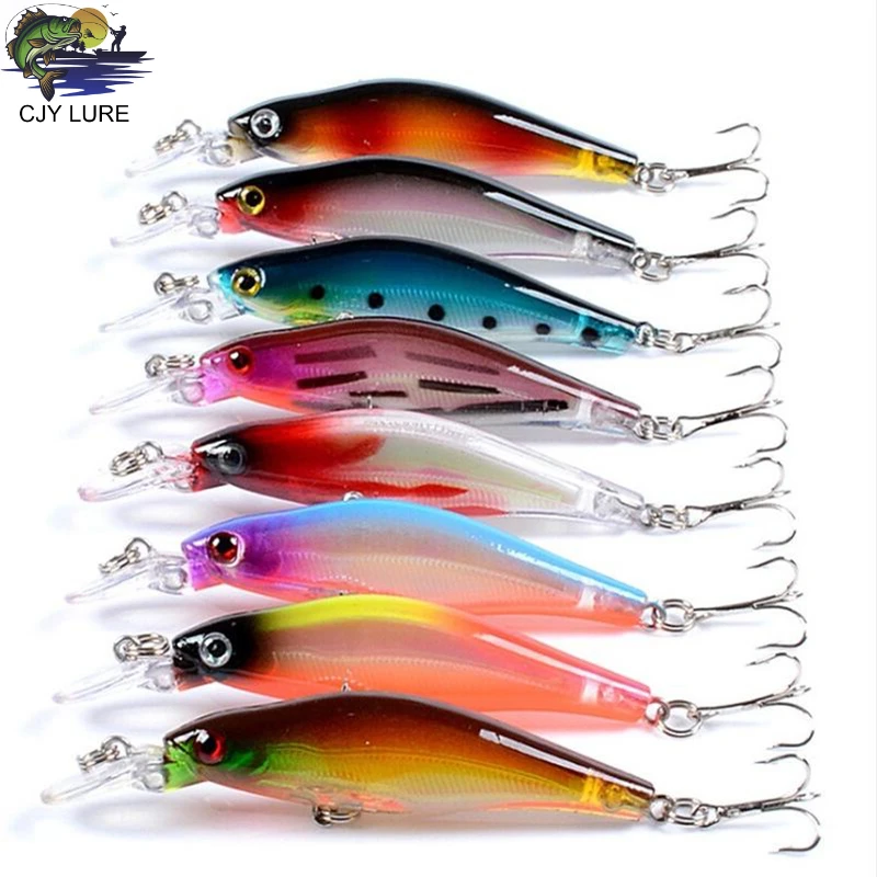 1Pcs Floating Laser Minnow Fishing Lures 8.3cm 6.2g Wobbler Crankbait Tackle 3D Eyes Hard Plastic Bait Bass Pike Carp - купить по