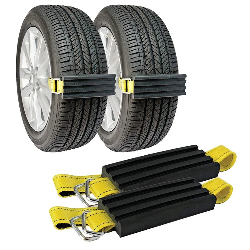 

Snow Anti Skid Tire Blocks , Mud and Sand Tire Traction Device, -for Trucks, SUVs and Cars and Small SUVs, Easy to Install Set o