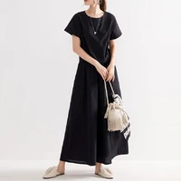 women black shirt and wide legs two piece sets casual fashion pleated patchwork summer simple tops pants 2pcs suits office lady