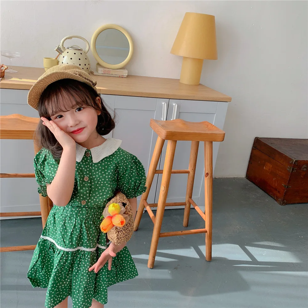 RiniLucia Baby Girls Two Piece Skirt Set Toddler Girl Summer 2 Piece Outfits Polka Dot Children Clothing Set Kids Clothes Suit