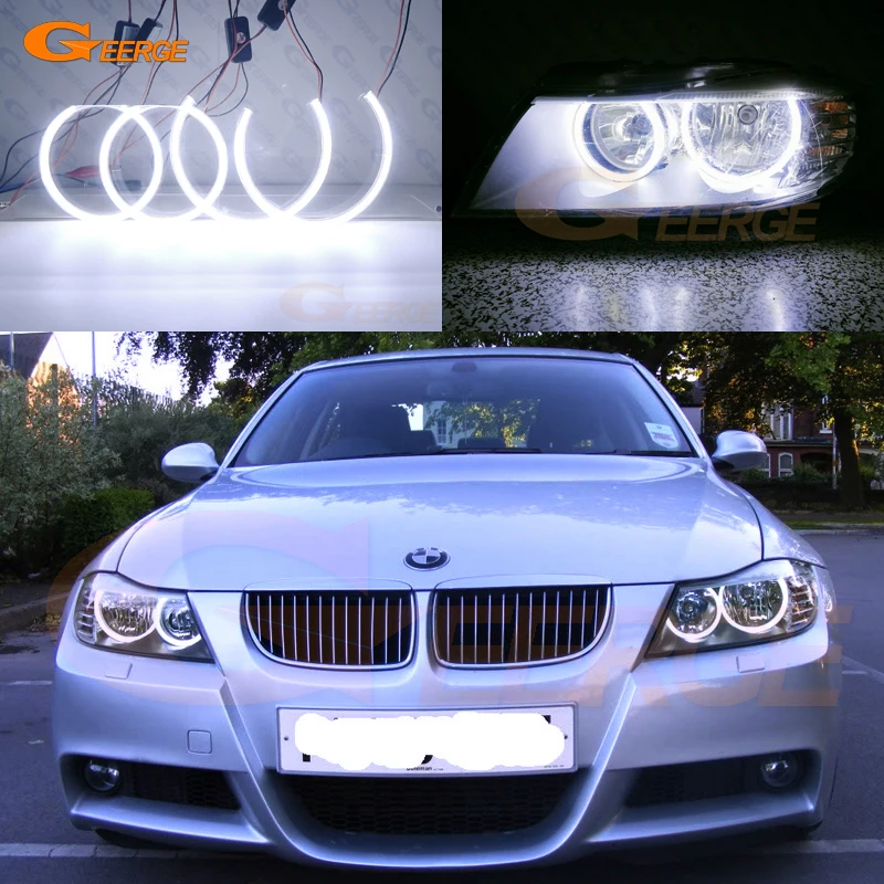 

Для BMW E90 E91 LCI 2009 2010 2011 2012 светильник на голову отличный ультра яркий COB led angel eyes halo rings Дневной светильник для стайлинга автомобиля