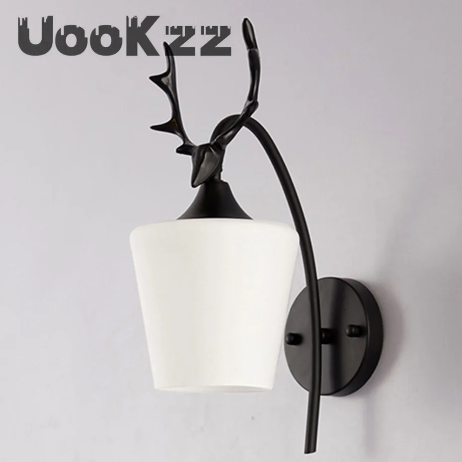 

UooKzz LED Wall Light Deer Head Shape E27 Indoor Kitchen Living Room Bedroom Bedside Dining Room Aisle Corridor Wall Lamp
