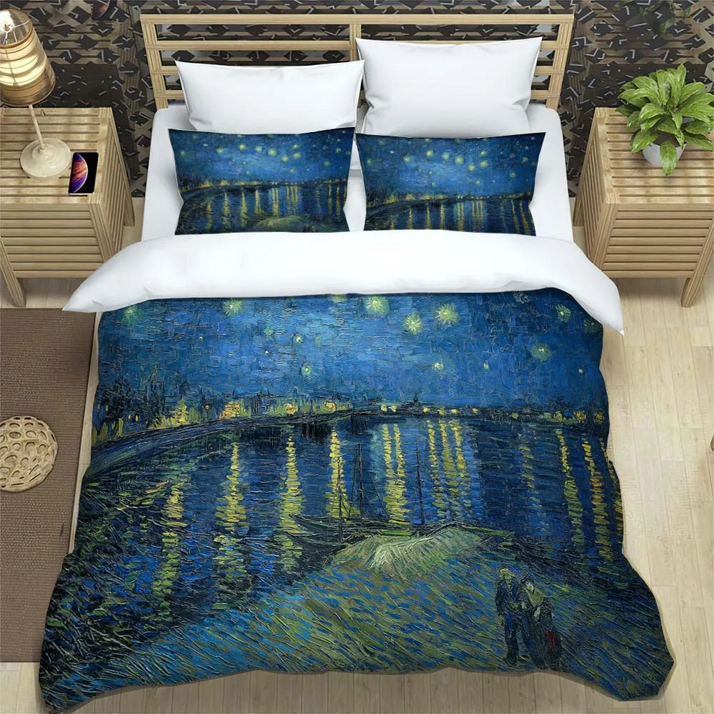 

Комплект постельного белья с 3D рисунком Ван Гога абстракта