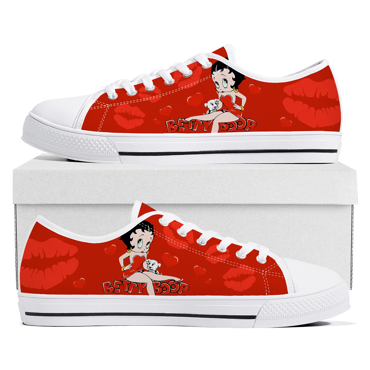 

Boops Anime Cartoon Manga Comic Betty Low Top Sneakers Womens Mens Teenager High Quality Canvas Sneaker Couple Custom Made Shoes