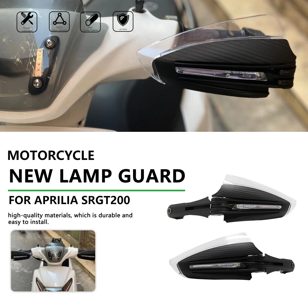 

Brand New Motorcycle Handlebar Handguards Cover with Light for Aprilia SRGT200 Waterproof Anti-fall And Windproof Protector