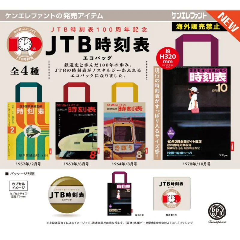 Фото Япония Kenelephant Gashapon Капсульная игрушка Jtb Разметная сумка для покупок Закрытая сумка Практичная №1