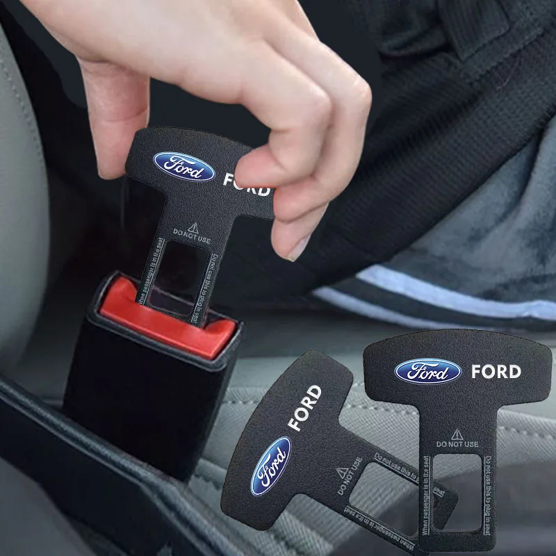 

1/2Pcs Car Badge Seat Belt Buckle Badge Safety Band Clip Muffler For Ford Escape Kuga Mondeo Ecosport Fiesta Focus 2 3 MK1 MK2