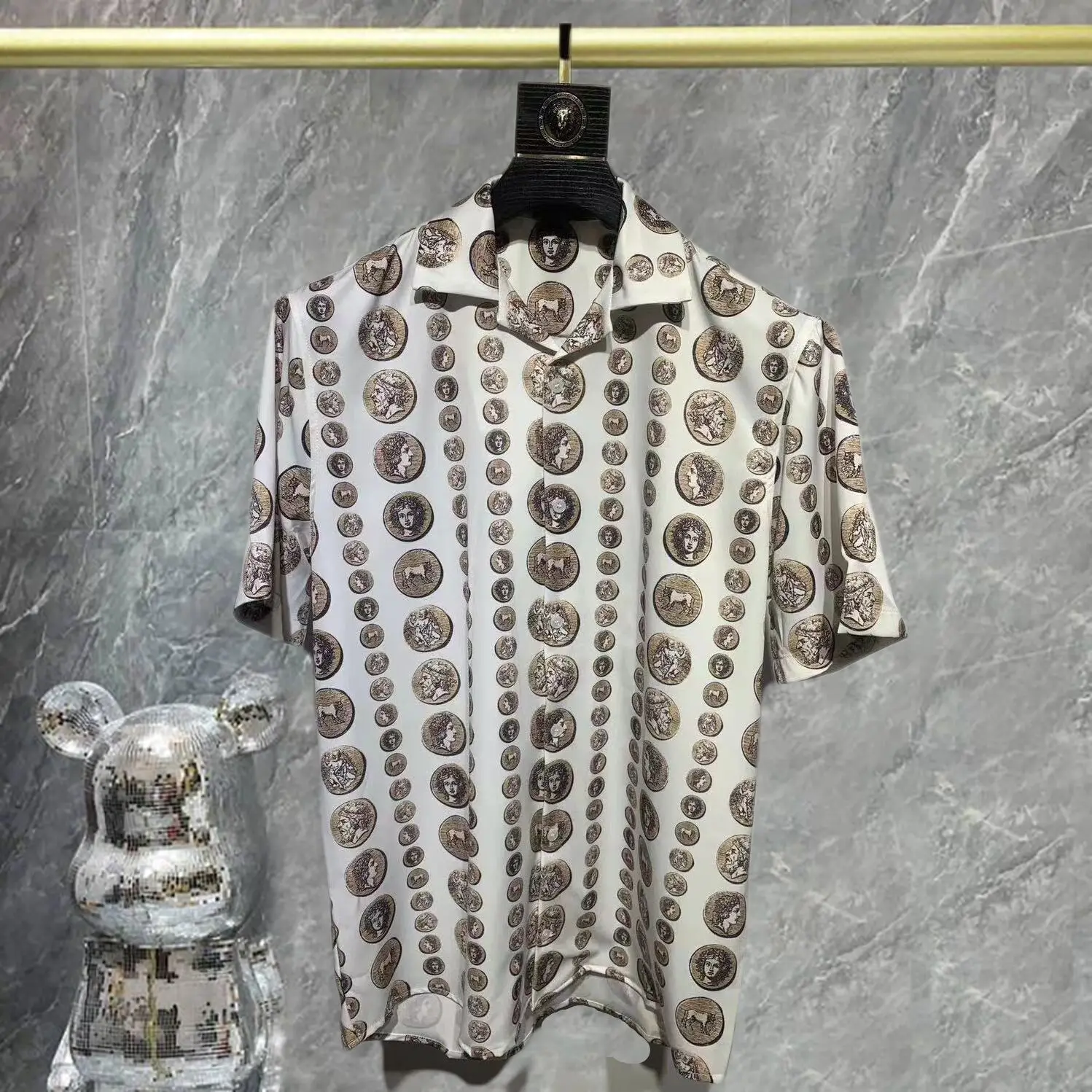 Рубашка в горошек с коротким рукавом для отдыха