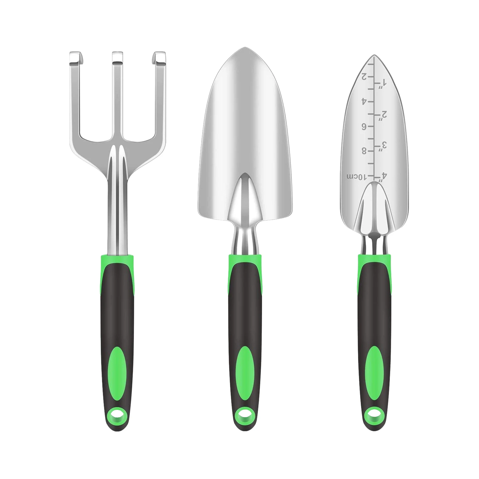 

3pcs Non-Slip Rubber Grip Shovel Trowel For Digging Hand Planting Men Women Farm Lawn Garden Tool Set Durable Rake Professional