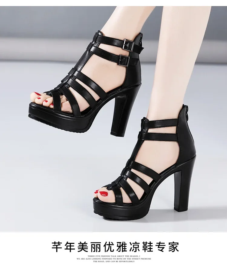 Сандалии-гладиаторы женские с узким ремешком босоножки на платформе и высоком