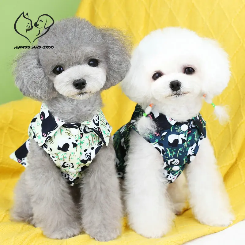 Spring Summer Pet Dog Clothes Kawaii Panda Cat Dog Jacket Bichon Teddy Breathable Thin Vest Puppy Fashion Clothing Pet Supplies