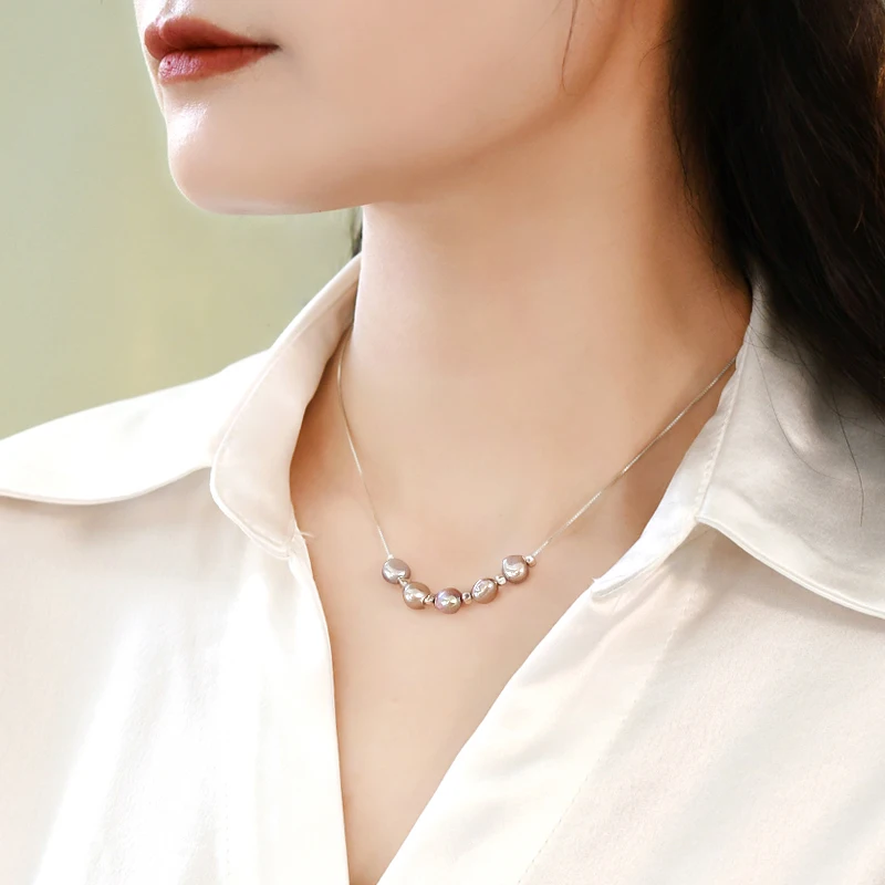 

Ожерелье-чокер женское из серебра 925 пробы с натуральным пресноводным жемчугом
