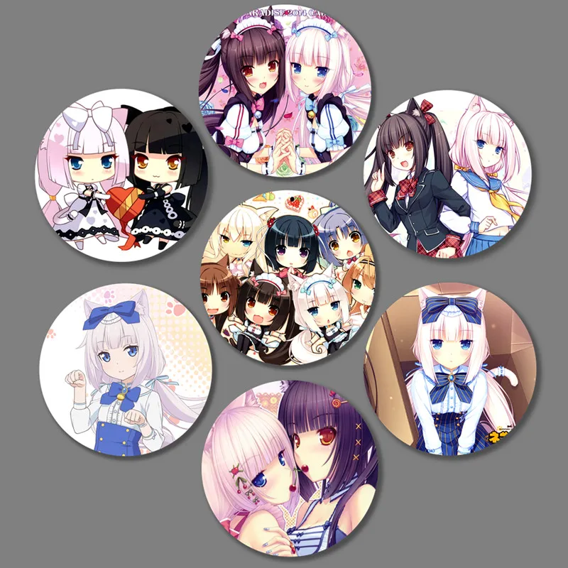 

NEKOPARA OVA Cosplay Badge Anime Accessories Chocola Vanilla Brooch Pin Backpack Decoration Cartoon Gift