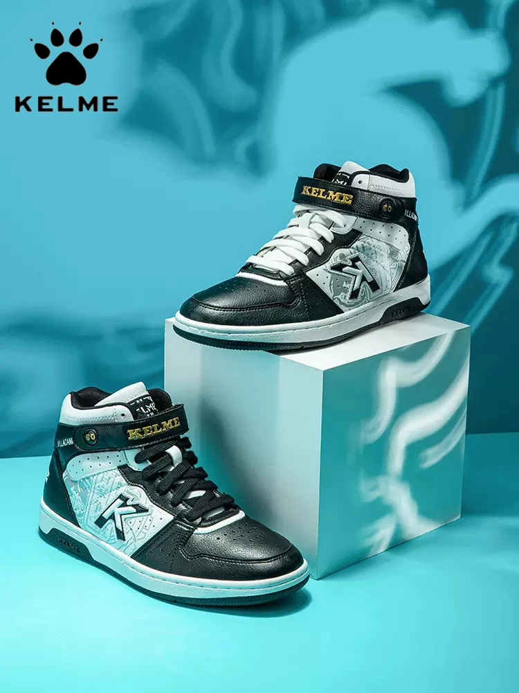 

KELME Баскетбольная обувь для мужчин, ретро кроссовки, новая обувь для спорта и отдыха для женщин, высокий верх и бархат, модный тренд Кеды мужские XX60045039