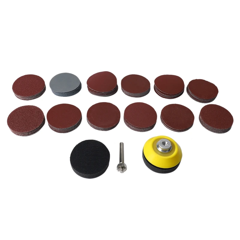 

120Pcs 2 Inch Sanding Discs Pad With 1/4 Inch Shank Backer Plate And 2Pcs Sponge Cushions For Drill Grinder Rotary Tools 60-3000