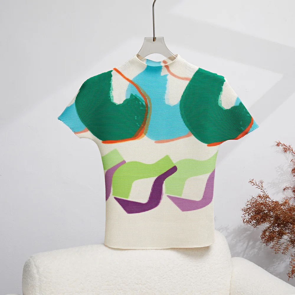 

Женская водолазка с коротким рукавом, футболка со скидкой, модные повседневные топы