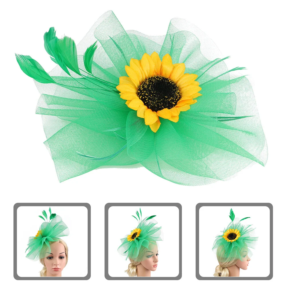 

Mesh Headdress Fascinator Headband Sunflower Bridal Veils Flapper Accessories Women Fashionista Hats Tea Facinatiors Womens