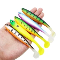 5pcs soft fishing lure set 12cm 10g bionic t tail rainbow silicone bait full water jig swimbait wobblers artificial tackle