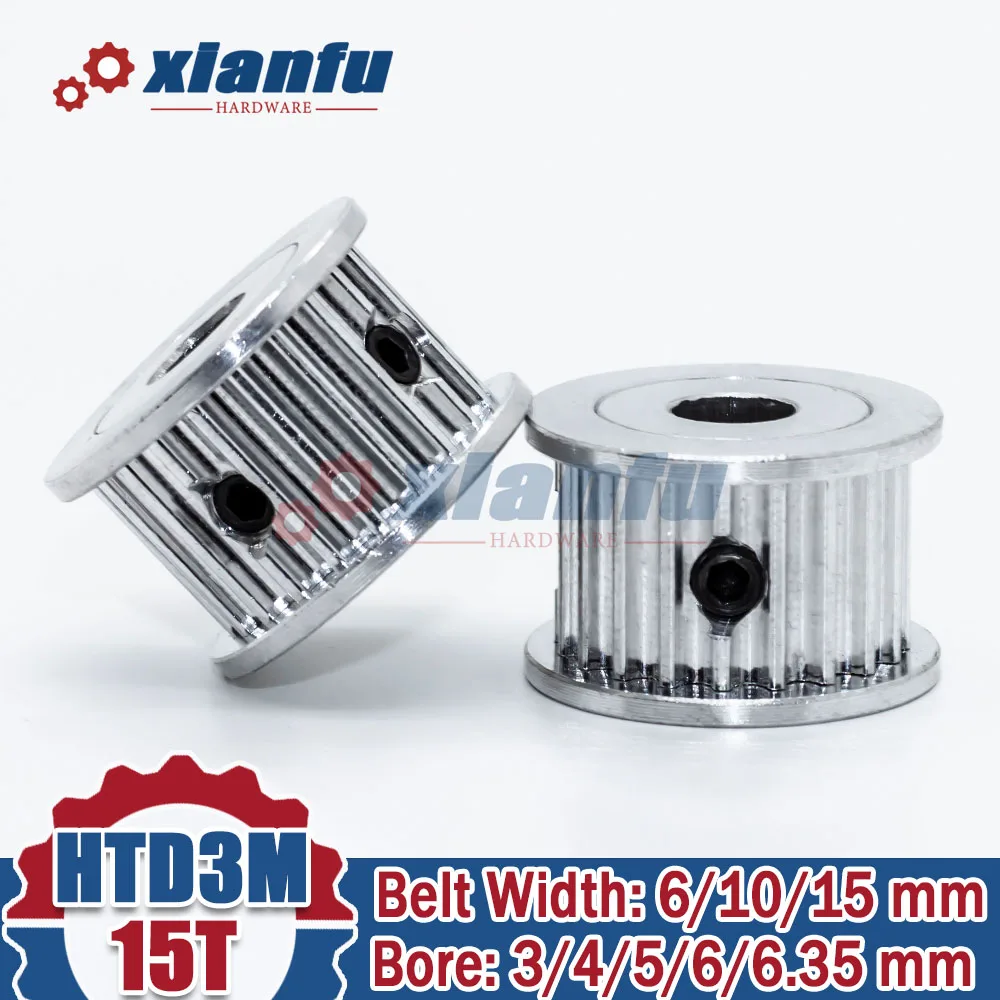 Зубчатый ремень HTD3M типа AF 15 зубьев 3 м отверстие 3/4/5/6/6/35 мм алюминиевый зубчатый