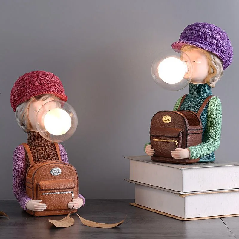 

Nordic Led Table Lamps Resin Colore Glass Bubble Table Lights For Living Room Bedroom Desk Decor Light Modern Home Bedside Lamps
