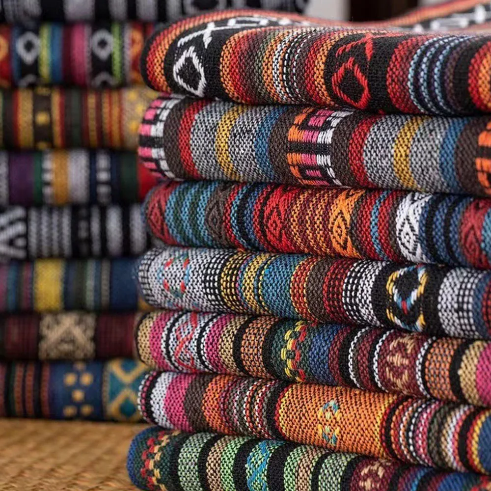 Этнический стиль хлопковая льняная ткань текстиль лоскутное покрывало для