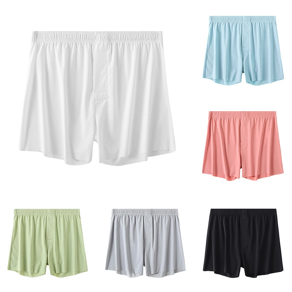 Мужские трусы-боксеры из ледяного шелка сексуальное нижнее белье плавки шорты