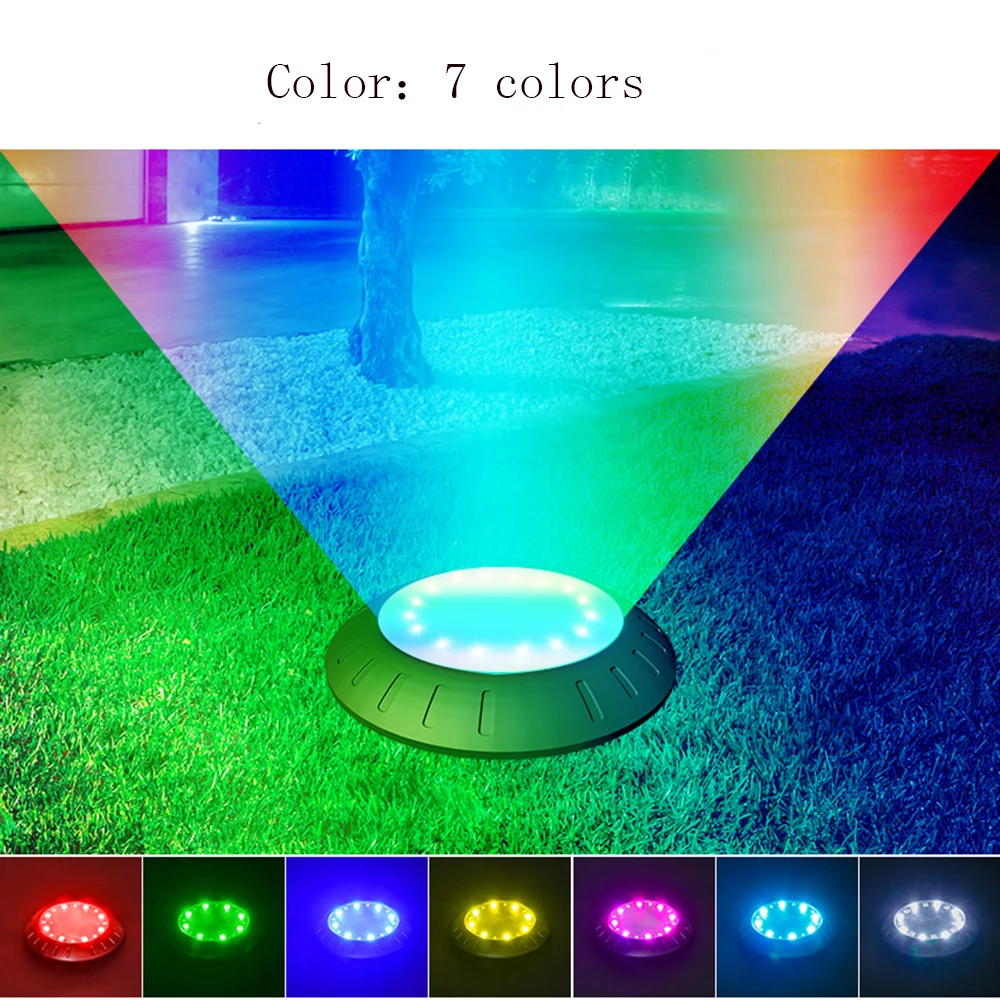 8 светодиодов, цветные уличные водонепроницаемые садовые Ландшафтные светильники на солнечной батарее для двора, лужайки, патио, дорожек