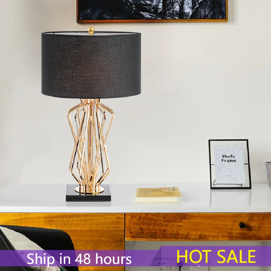 

Lightweight and luxurious desk lamp, modern creative villa, study living room, simple model room lobby, American-style gold