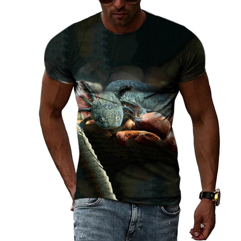 Футболка мужская летняя с 3D-графикой животного модная повседневная