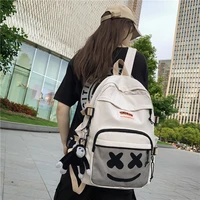 traveasy preppy style fashion 2022 women backpacks nylon large capacity unisex smiley face pattern school bags for girls