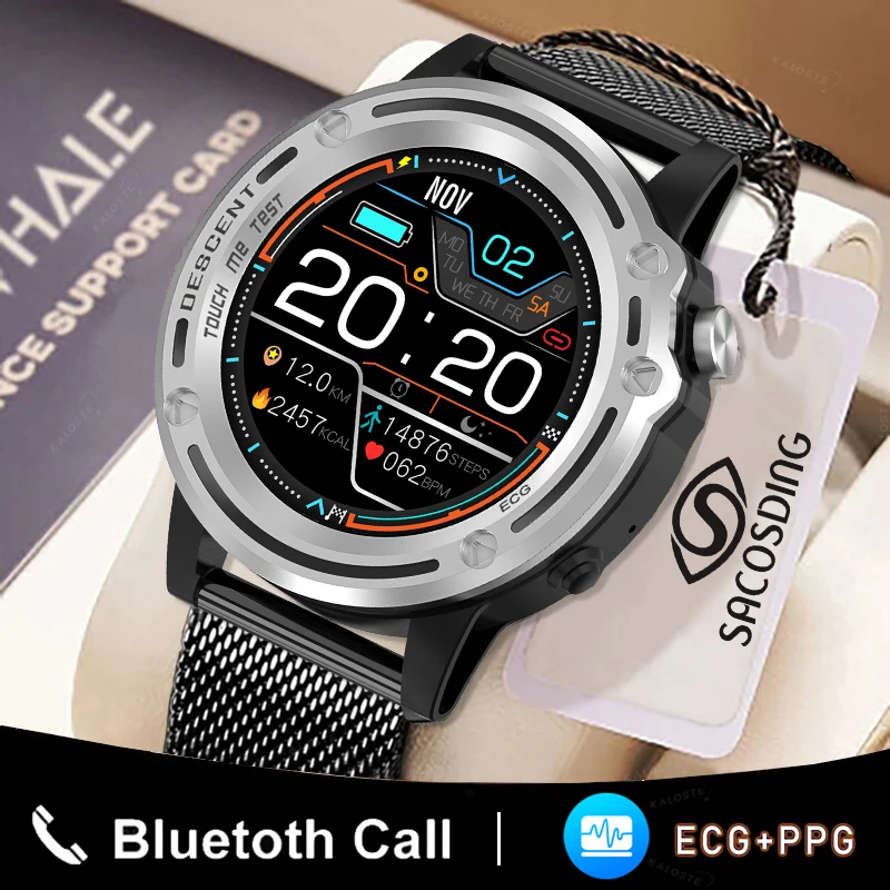 

Новинка 2022, мужские Смарт-часы с Bluetooth и функцией звонков, ЭКГ + ППГ, спортивные фитнес-часы с пульсометром, водонепроницаемые Смарт-часы IP67, С...