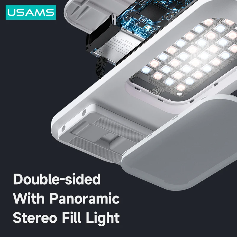 USAMS Portable Phone Holder Wireless Remote Control Stand 1000mA Dimmable LED Fill Selfie Ring Lights For Live YouTube TikTok