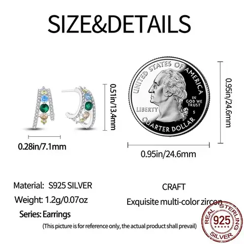 Женские серьги-гвоздики из серебра 925 пробы, с фианитами