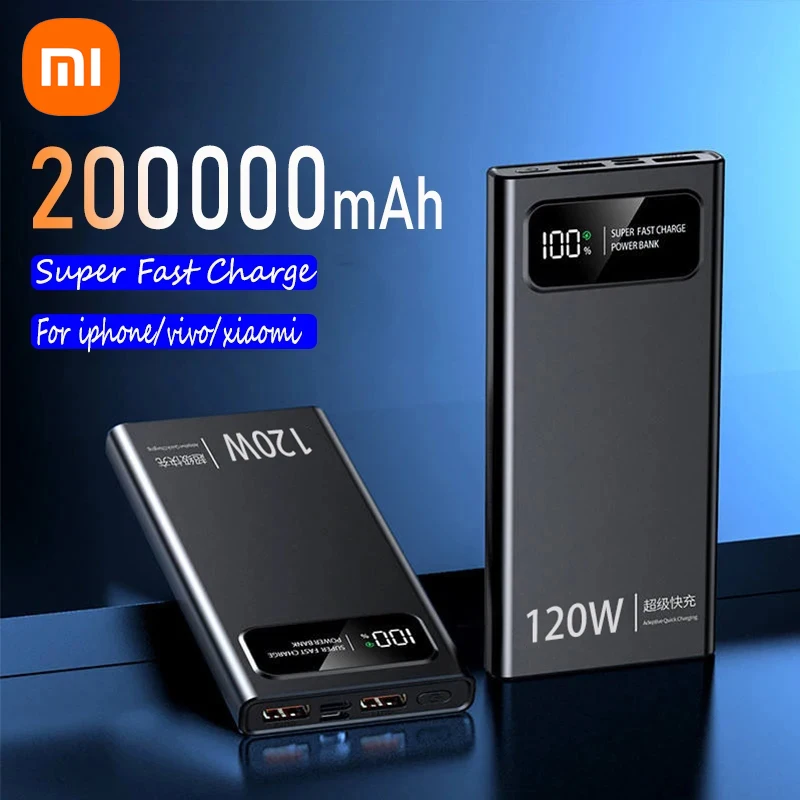 Xiaomi 200000 mAh Power Bank 120 Вт сверхбыстрая зарядка аккумулятора высокой емкости с