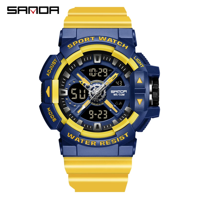 

SANDA Top Brand Sports Men's Watches Military Quartz Watch Man Waterproof Wristwatch for Men Clock shock relogios masculino