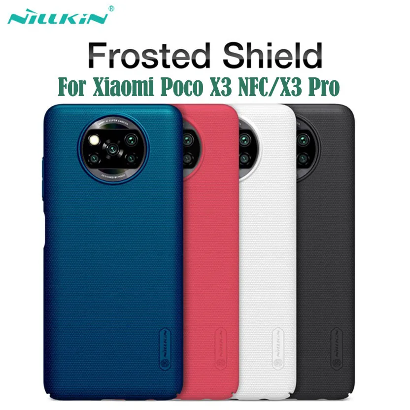 

For Xiaomi Poco X3 NFC Case Poco X3 Pro Cover Nillkin Frosted Shield Case Hard PC Protector Back Cover For Xiaomi Poco X3 nfc