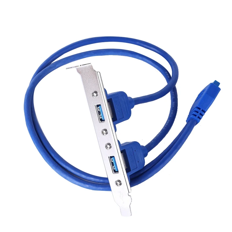 

20-контактный двойной Удлинительный Кабель USB 3,0 с перегородкой, высокоскоростной расширительный кабель для задней панели USB, 2-портовый кабе...