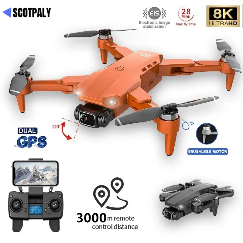 New L900 Pro Drones 8K HD Dual Camera GPS 5G WIFI FPV Quadcopter Brushless Motor RC Distance 3km Professional Drone VS SG108