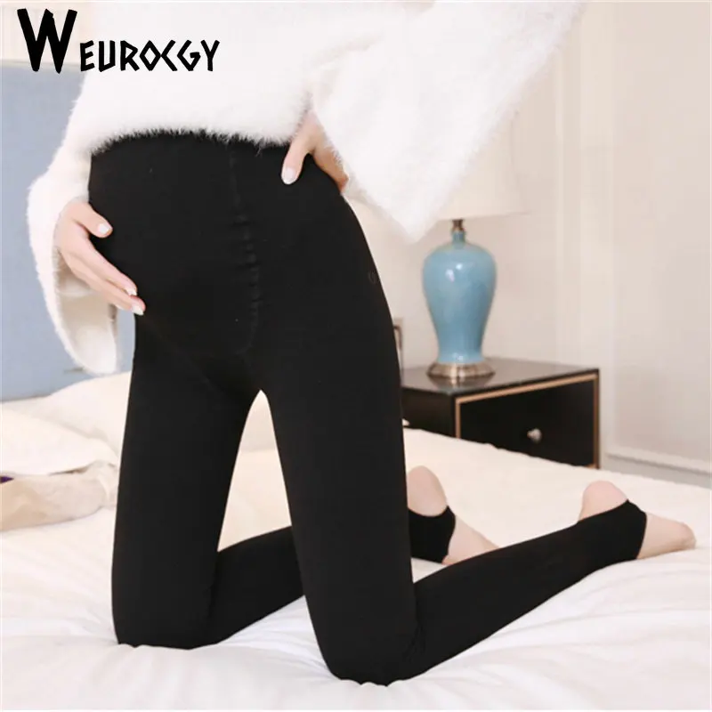 Clothes For Pregnant Women 2023 Winter New Style Versatile Comfortable Elastic Waist belly Pants Casual Pregnant Women Hosiery