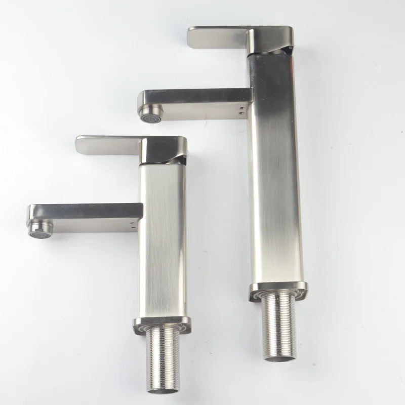 

Vidric square stainless steel single handle single hole hot&cold mixer basin faucet toilet wash basin faucet ceramic basin tap