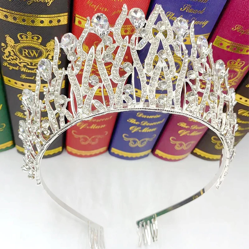 Crystal Crown Hair Accessories Tiara Women Birthday Party Rhinestone Bridal Jewelry