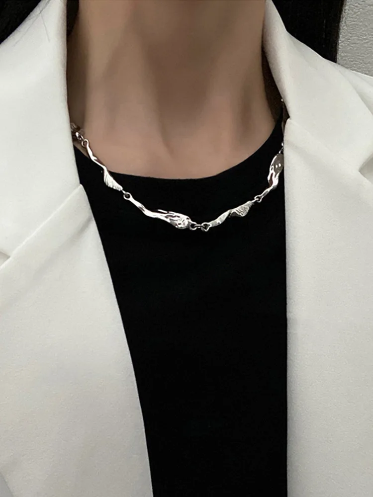 

KAITIN Korean Fashion Simple Personality Necklace for Female New Geometric Necklace Temperament Light Luxury Women Necklace