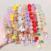cute cartoon bracelets for women girls korea animal flower charms handmade beads strand bracelets children kids jewelry gift