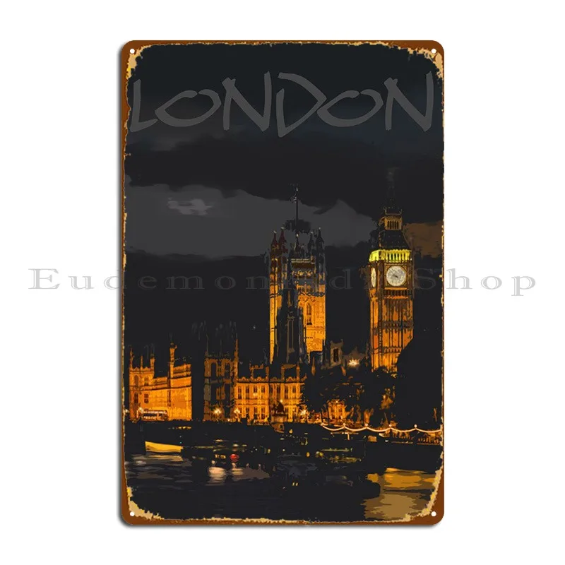 

Металлический плакат Лондона, проектирование гаража, кинотеатра