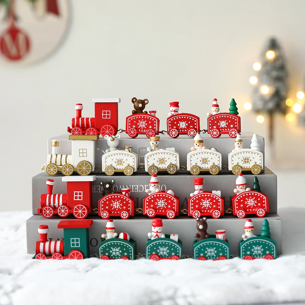 

Christmas Assembly Train DIY Desktop Window Wooden Decoration For Xmas NewYear Party Supplies Global Kids Toy